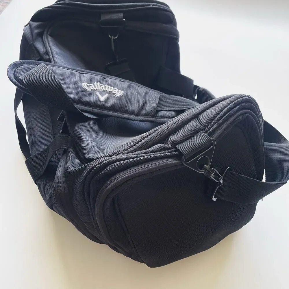 Callaway Gold Black Duffle Bag White Embroidered Logo